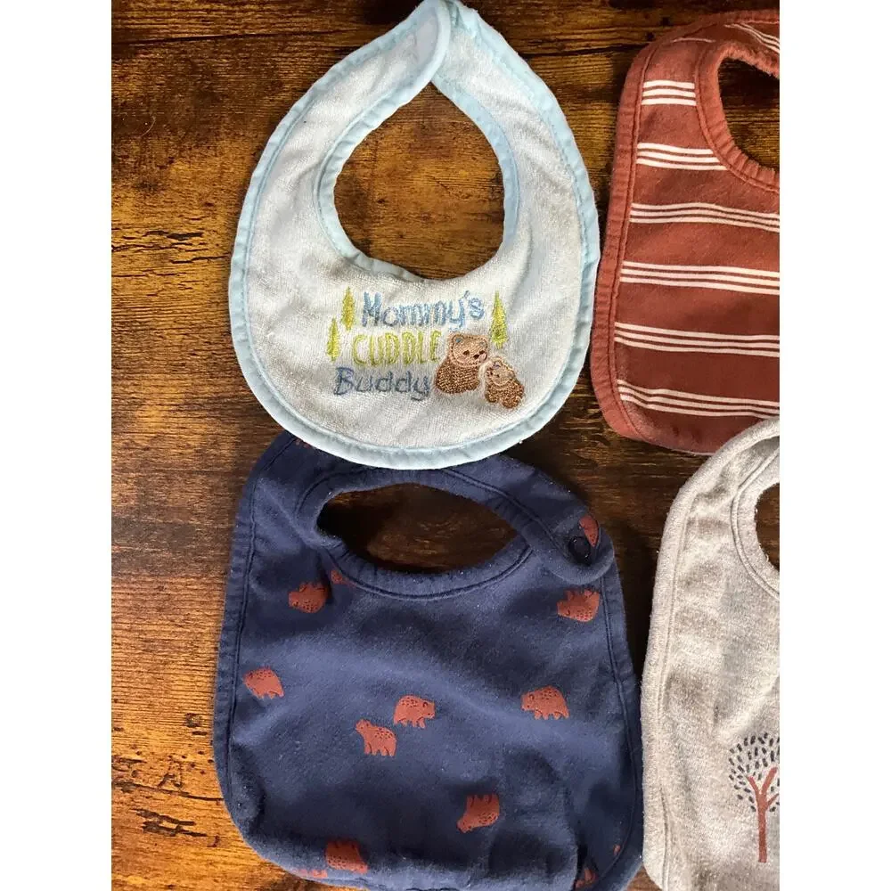 Lot of 8 Baby Bibs and 2 Blankets Various Colors Great Shape